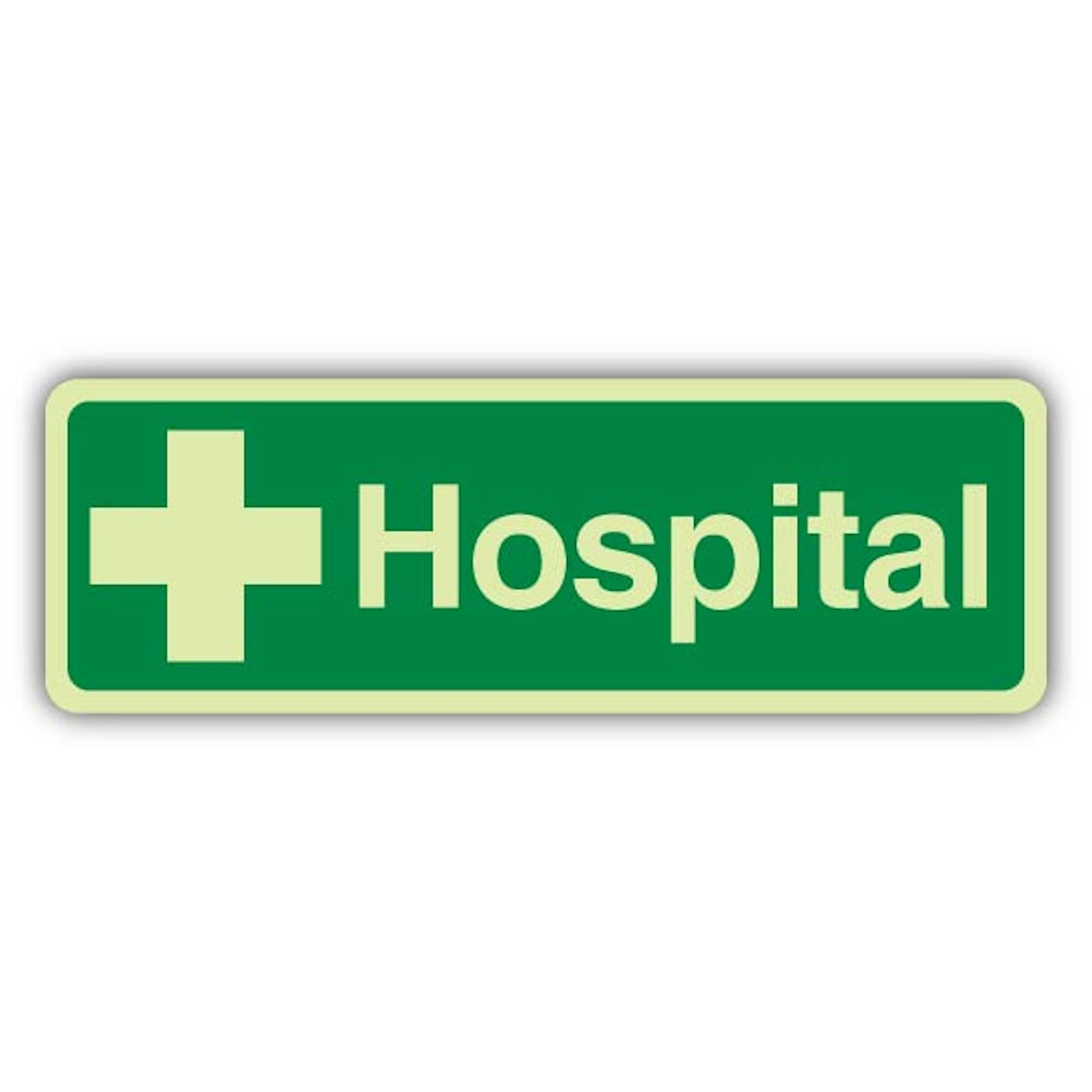 V Safety Panneau d'hôpital 600 x 200 mm double lueur rigide