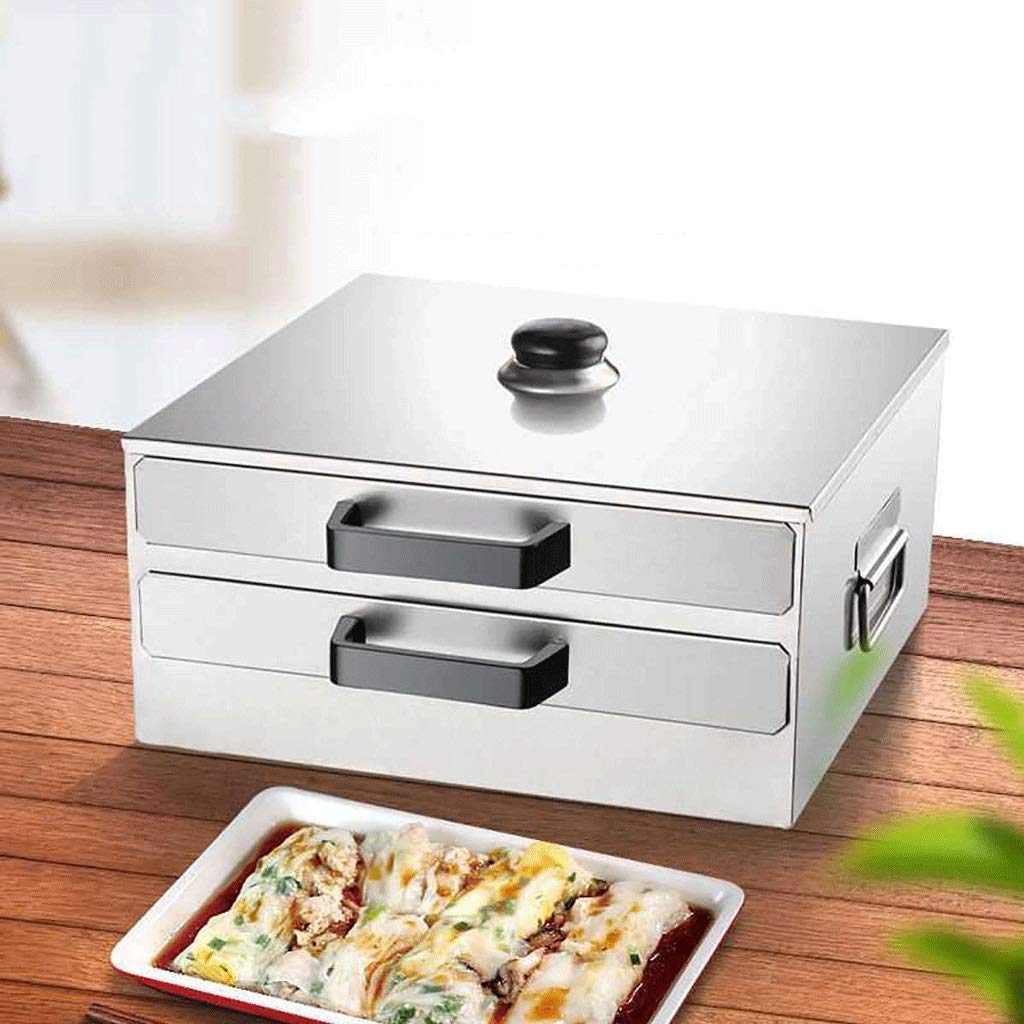 SaryEdge 2/1 Tiers Stainless Steel Rice Noodle Roll Steamed Bun Steam Machine Vermicelli Steaming Furnace Steamer Household,