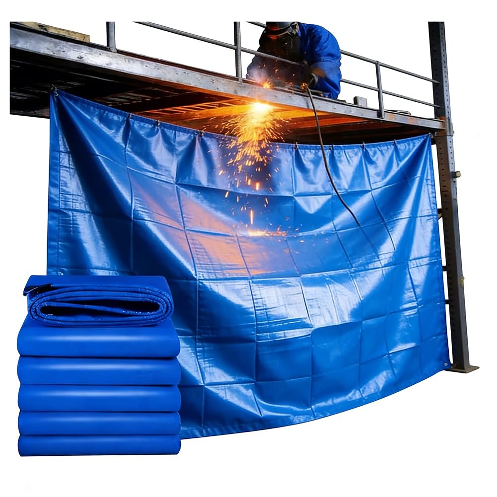 Cortina de soldadura, Manta ignífuga para soldadura, Lona ignífuga, Cortina para puerta de taller(2.8x3.8m)
