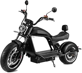 Elektroroller “HL 6.0”, 3000 Watt, 100 km Reichweite, Straßenzulassung, 45Ah Lithium-Akku, Elektro Roller, E-Roller mit Sitz, 50 ccm, Elektro Motorroller, Schwarz