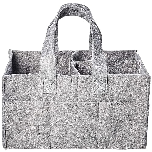 Image of Amazon Basics Felt Baby Diaper Caddy Storage Organizer Tote