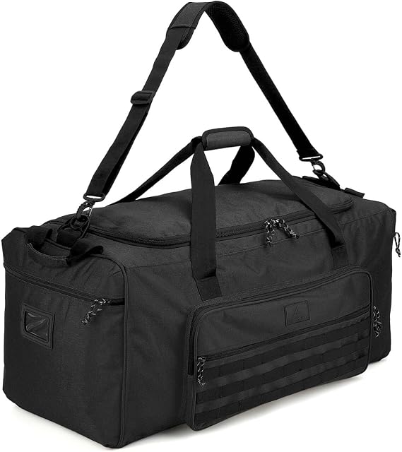 125L Extra Large Gym Duffle Bag for Men Women with Shoes Compartment Shoulder Strap Heavy Duty Tactical Duffel Bag Weekender Overnight Trip Big Sports Team Equipment & Workout Bag, Black