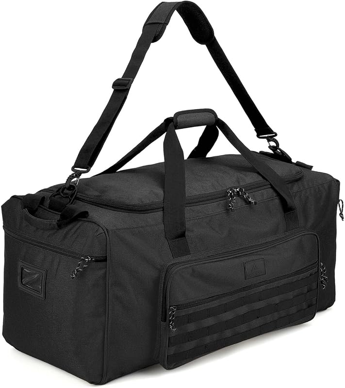 Bolsa de lona extra grande para gimnasio de 120 litros para hombres y mujeres con compartimento para zapatos Bolsa de lona para deportes tácticos de alta resistencia Bolsa grande para equipos de equipo de fútbol, ​​béisbol, baloncesto, fútbol, ​​hockey, color negro