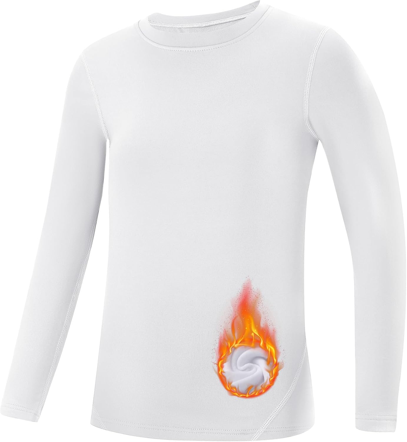 Runhit Youth Boys Compression Thermal Shirt Long Sleeve Quick Dry Fleece Undershirt Kids Baseball Football Base Layer