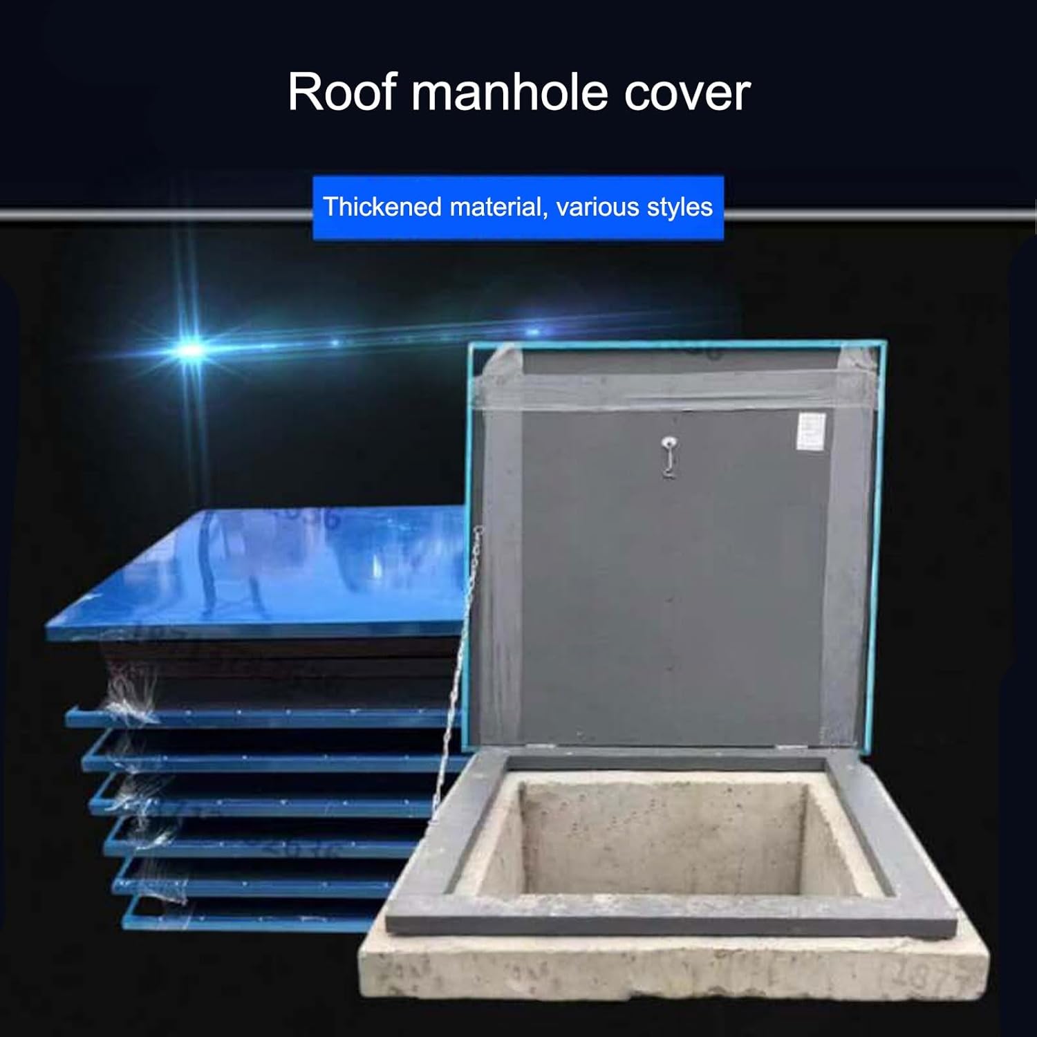 Industrial Galvanized Roof Access Hatch - Aluminum Alloy Anti-Theft Door, Skylight Hatch for Marine, Yacht, RV & Truck Ventilation Accessories (75cm/29.5in)