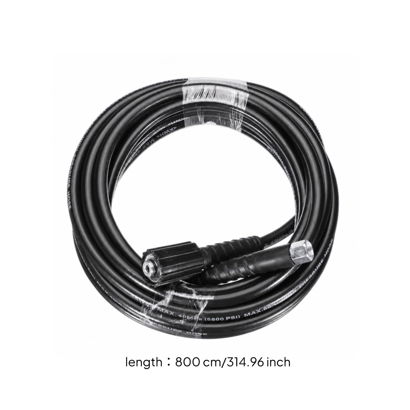 F Fityle Conexión para Lavado con Refuerzo Alambre Acero y Cubierta Flexible PVC para Limpieza Exterior Automóviles y Patios con Acoples Metal Seguros, 8 Metros