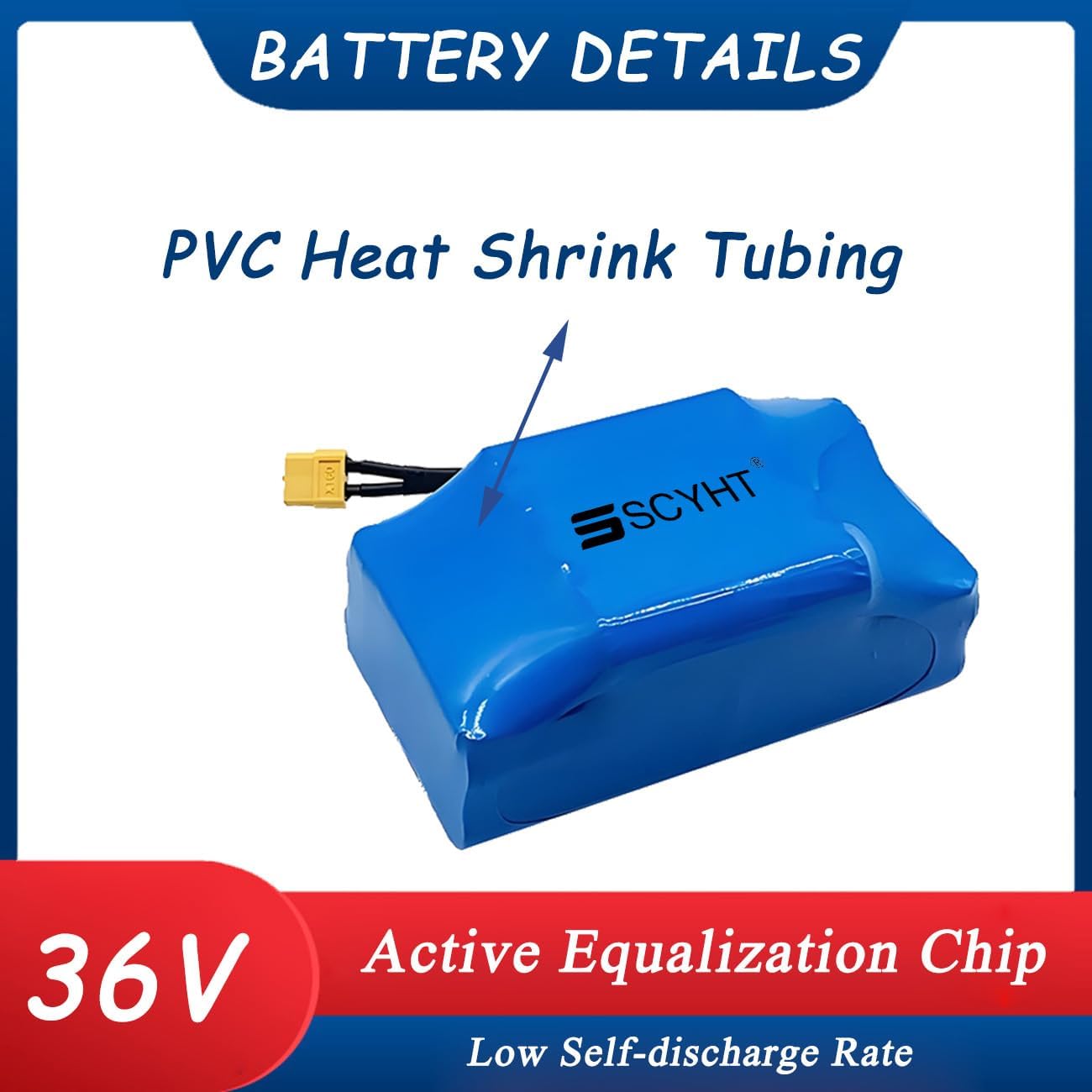 Battery with PVC Heat Shrink Tubing