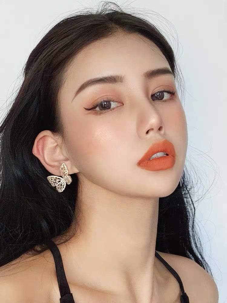 Silver Butterfly Earrings for Women Golden Butterfly Earring Sterling Silver Post Cute Bow Stud for Mother Wife Lover Valentine's Day Gift Jewelry Prom Wedding Brides