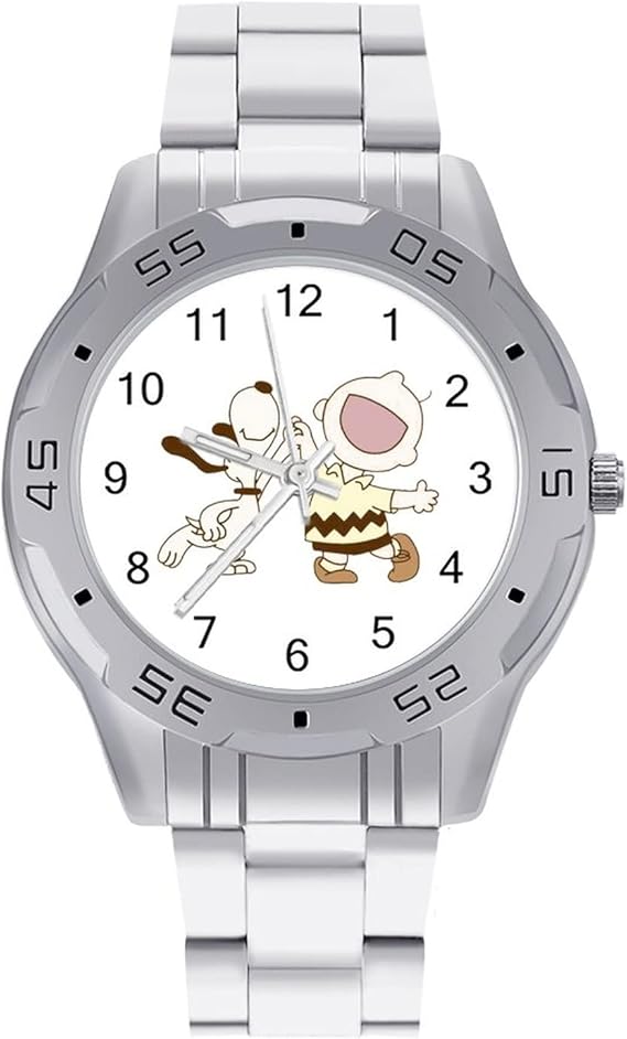 Amazon 腕時計 メンズ ファッションウォッチ スヌーピー うで時計 クオーツウォッチ 時計アクセサリー ビジネス プレゼント軽量 個性 メタル蝶ボタン ステンレス製 シルバー スポーツ カジュアル おしゃれ 紳士 仕事 父の日 メンズ腕時計 腕時計 通販