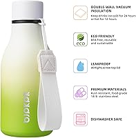Vista 247 de BJPKPK Botellas de agua aisladas, botella de agua de metal de acero inoxidable de 18 onzas con correa, termo a prueba de fugas sin BPA, tazas