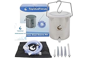TopQuaFocus Stainless Steel Enema Bucket Kit