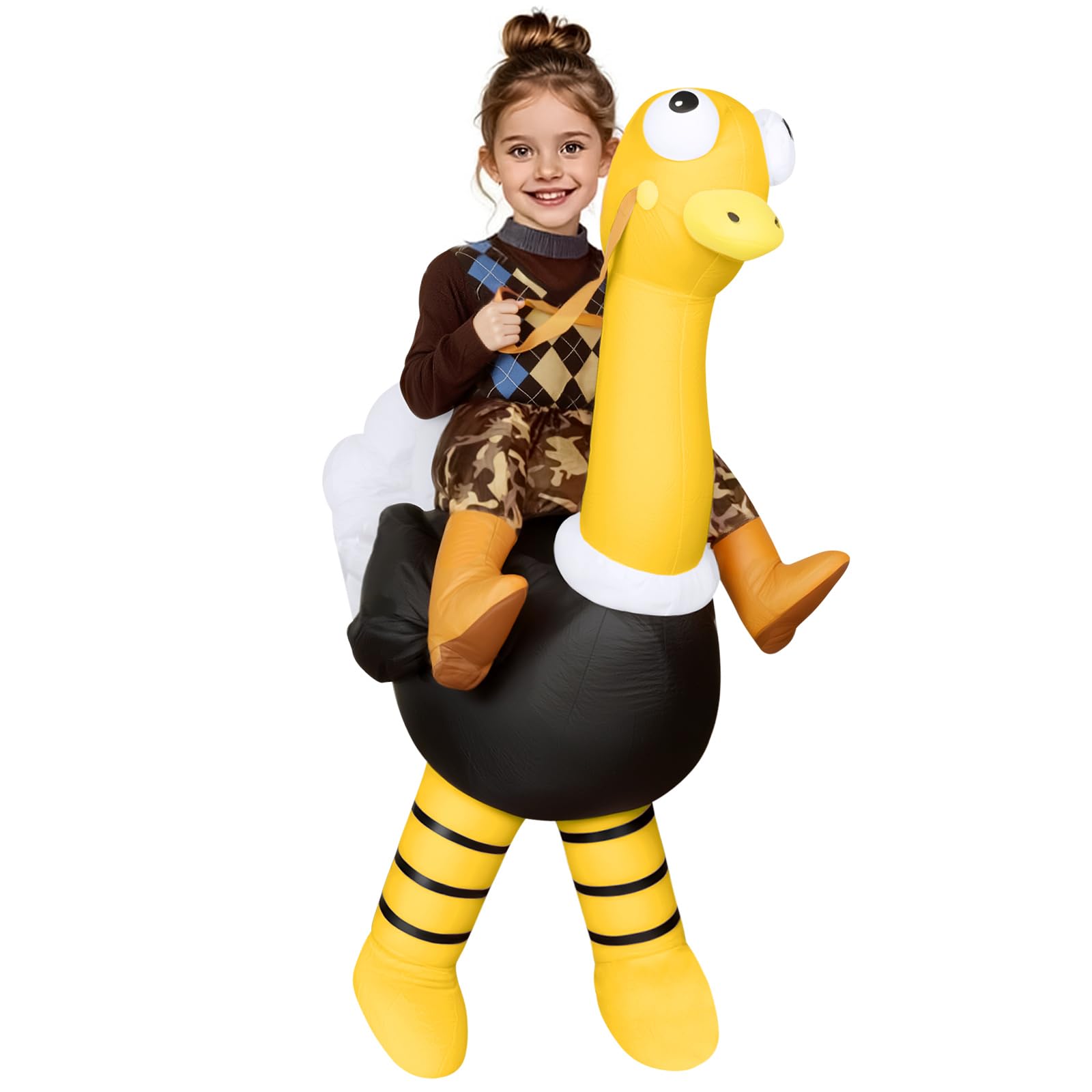 AYBUY Ostrich Costume, Ostrich Ride Inflatable Costume Blow up Fancy Dress for Kids, Funny Ride-on Ostrichs Halloween Costumes for Halloween Cosplay Masquerade Party（Yellow） — image 1