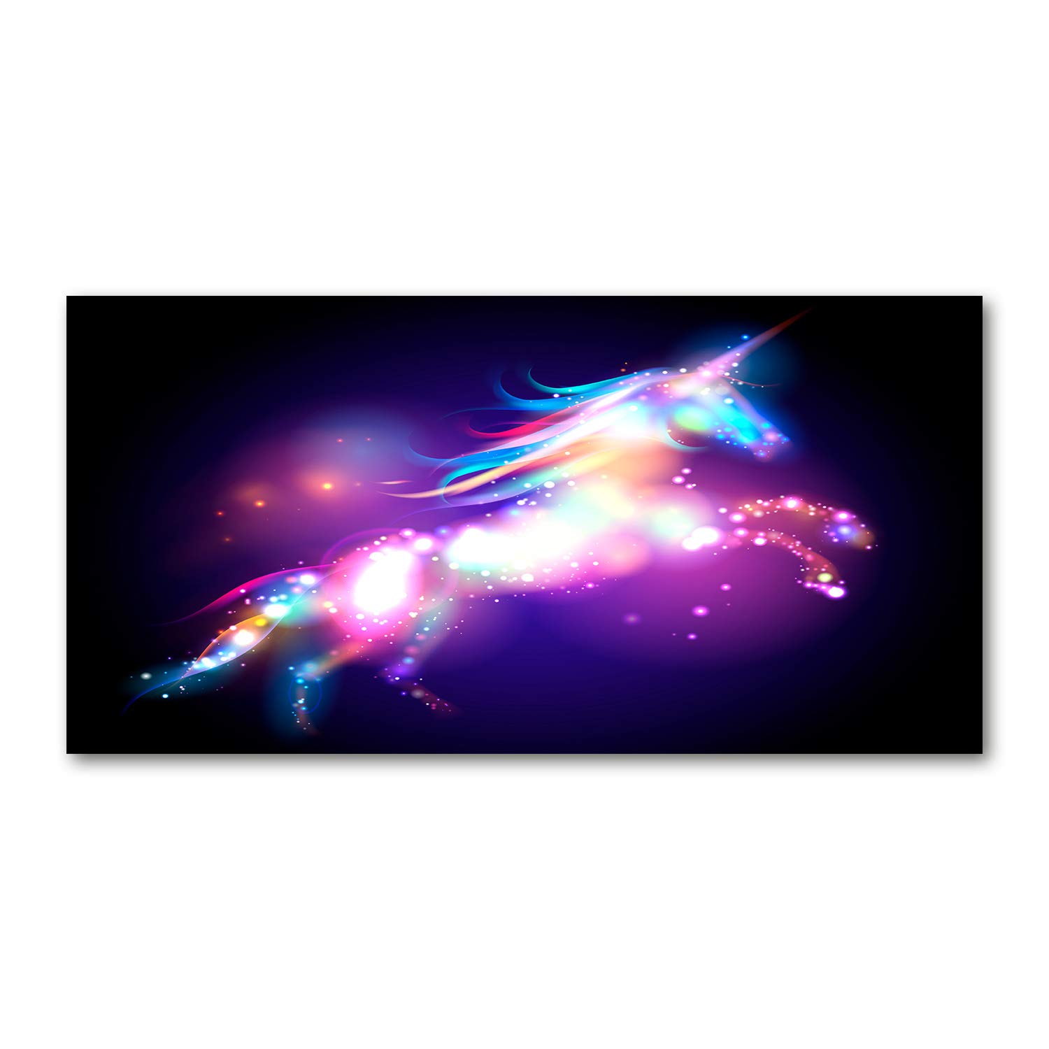 Tableau plexiglas licorne violette 120x60 Tulup pour decoration murale