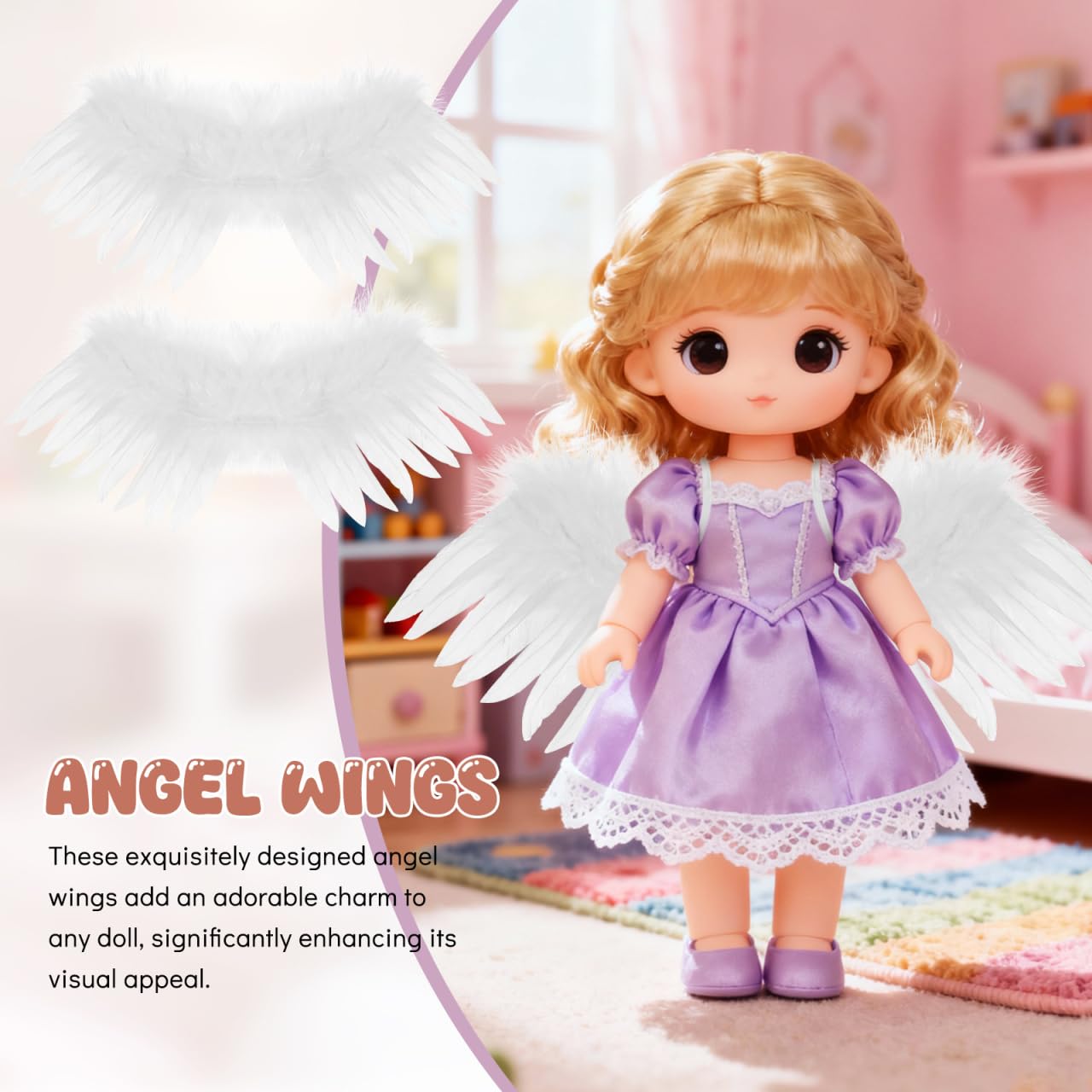 Amazon.com: Abaodam 2Pcs Small White Angel Wings for Crafts, Doll