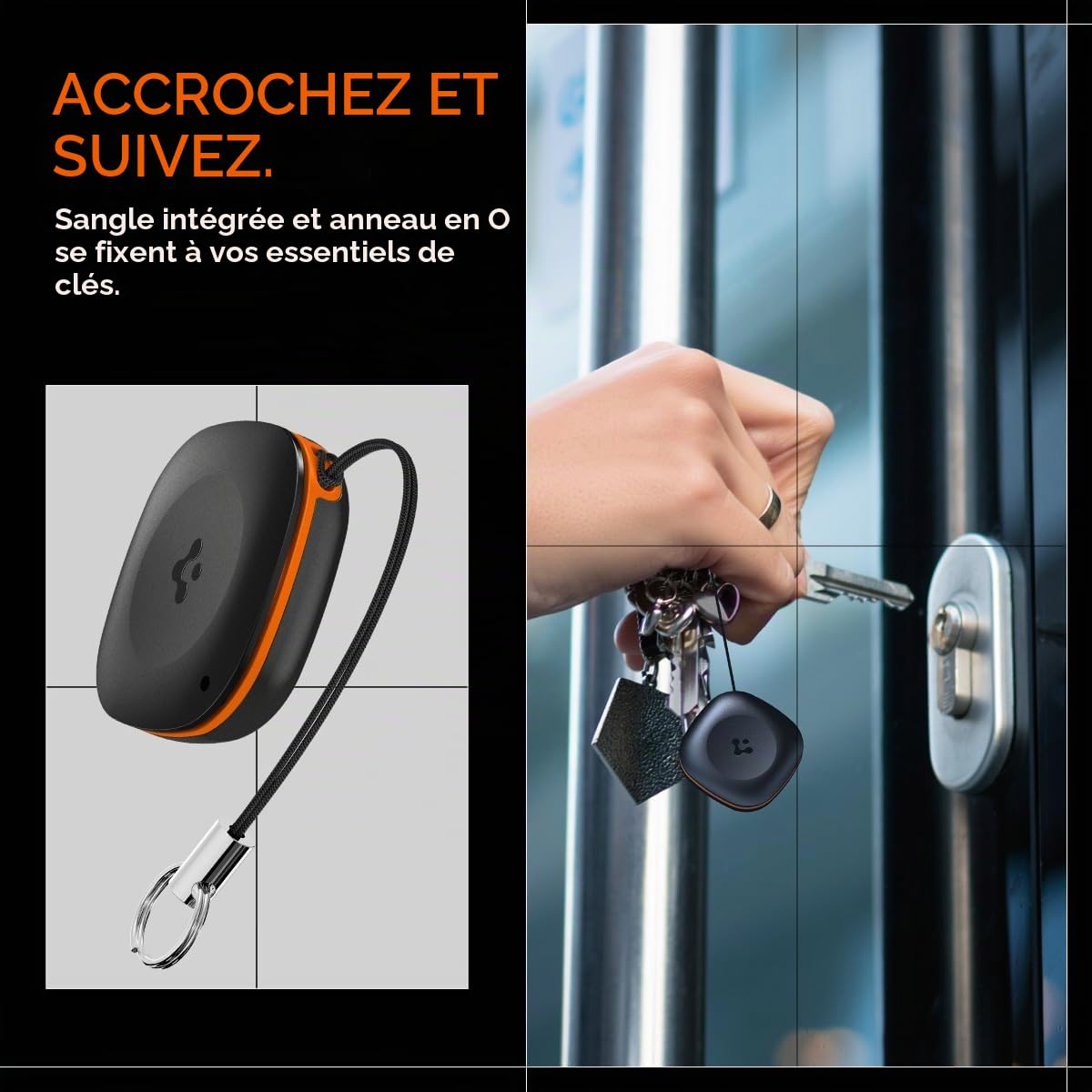 Spigen Tag Me Localisateur d’Article Bluetooth Tracker Compatible avec Application d'Apple (iOS et MacBook Uniquement) (1 pièce) - Noir