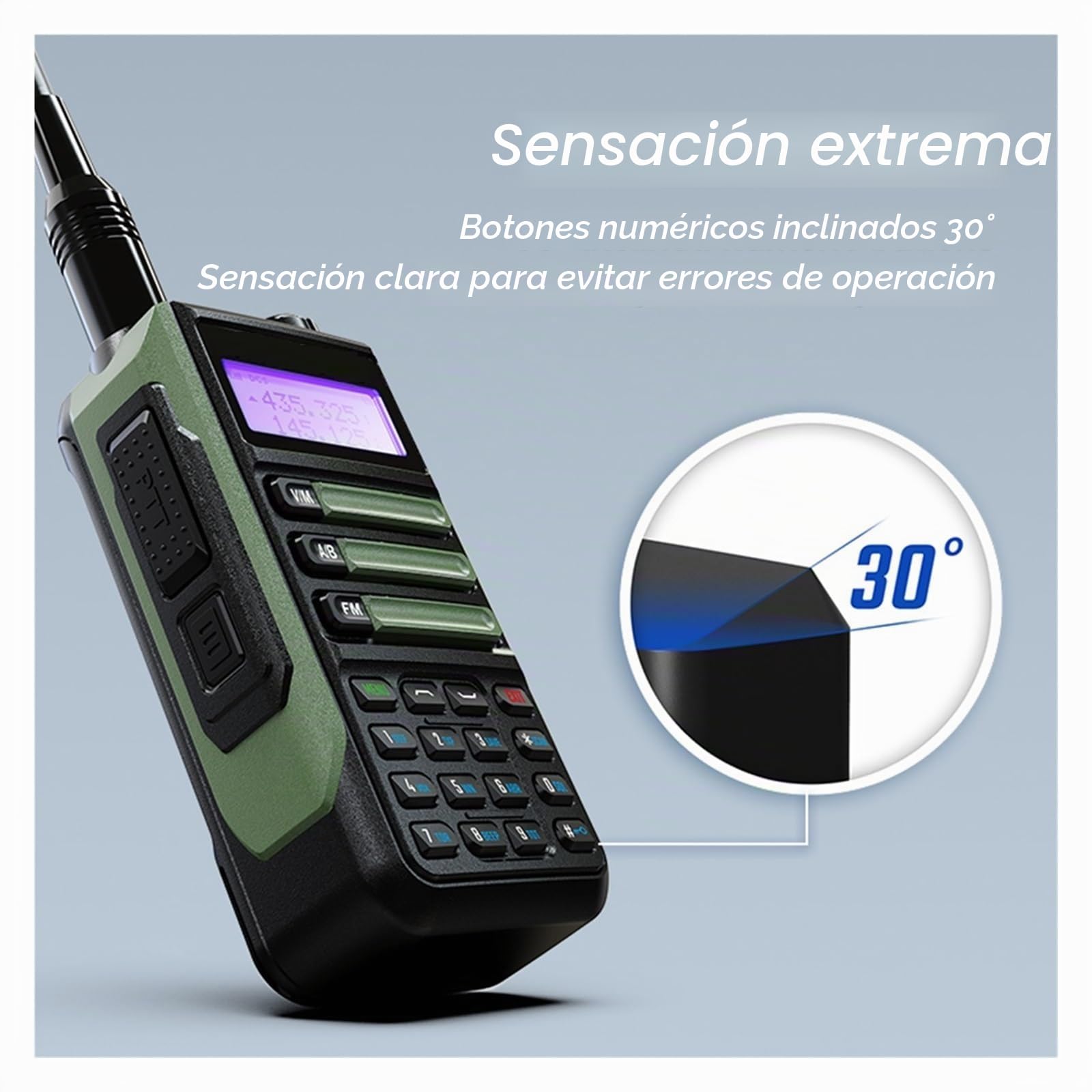 UV-16 Plus 10W Walkie Talkies VHF UHF Radio Bidireccional De Doble Banda Cargador USB Impermeable Radioaficionado De Doble Banda De Largo Alcance Sonido Claro(Add Cable Antenna)