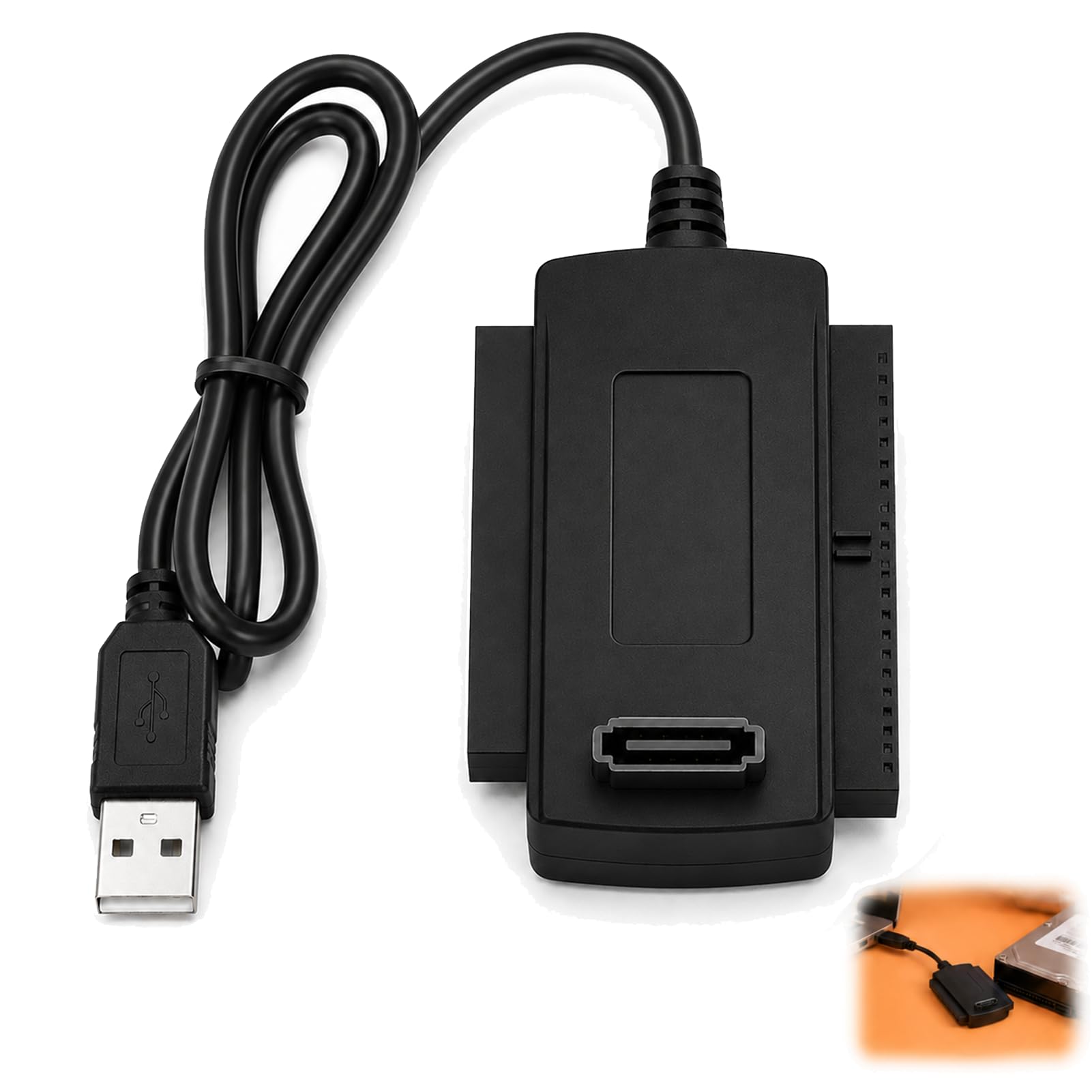 USB zu IDE SATA Adapter, IDE SATA Adapterkabel, USB 2.0 Adapter Kabel für 2,5 3,5 Zoll HDD SSD Laufwerke, USB auf SATA Konverter für CD DVD Laufwerk Externer Festplatten PC Laptop Datenübertragung