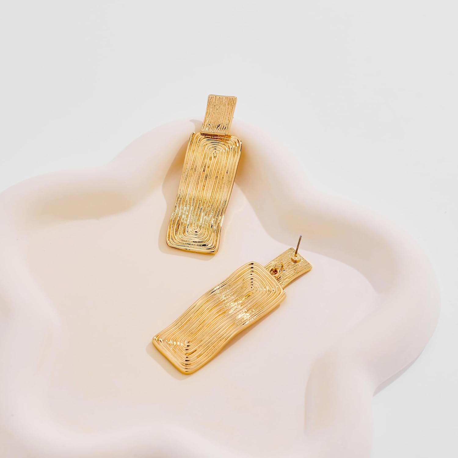 Geometric Earrings Brushed Rectangle Dangle Statement Earrings for Women Fashion Jewelry Gifts - Image 4