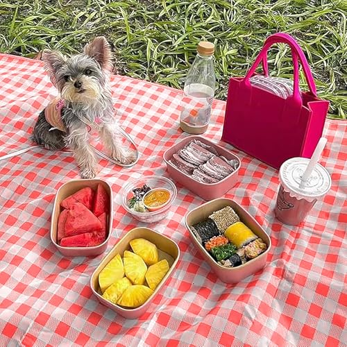 Oversized Outdoor placemat Light Weight Waterproof Folding Tote Bag red and White Stripes Perfect for Beach Lawn Parties (Red and White Stripes) (80"×80")2