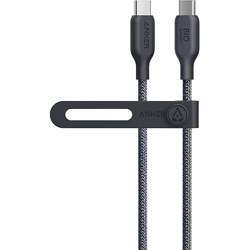 Anker USB C Cable, 240W Bio-Braided Type C Fast Charge Cord for iPhone 16/16 Pro, MacBook Pro 2020, iPad Pro,and More(USB 2.0, 3FT, Phantom Black)