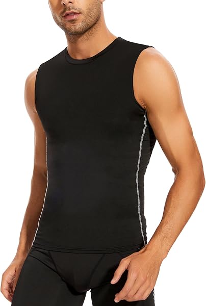 AMZSPORT Canotta Compressione da Uomo Sport Senza Maniche Base Layer Asciugatura Rapida Top - 2