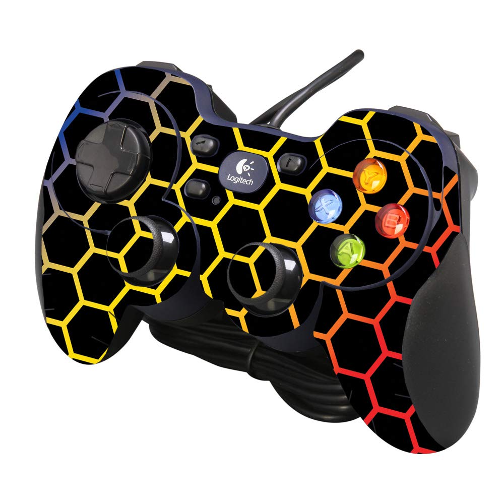 MightySkins Skin Compatible with Logitech Gamepad F310 - Primary Honeycomb | Protective, Durable, and Unique Vinyl Decal wrap Cover | Easy to Apply, Remove, and Change Styles | Made in The USA