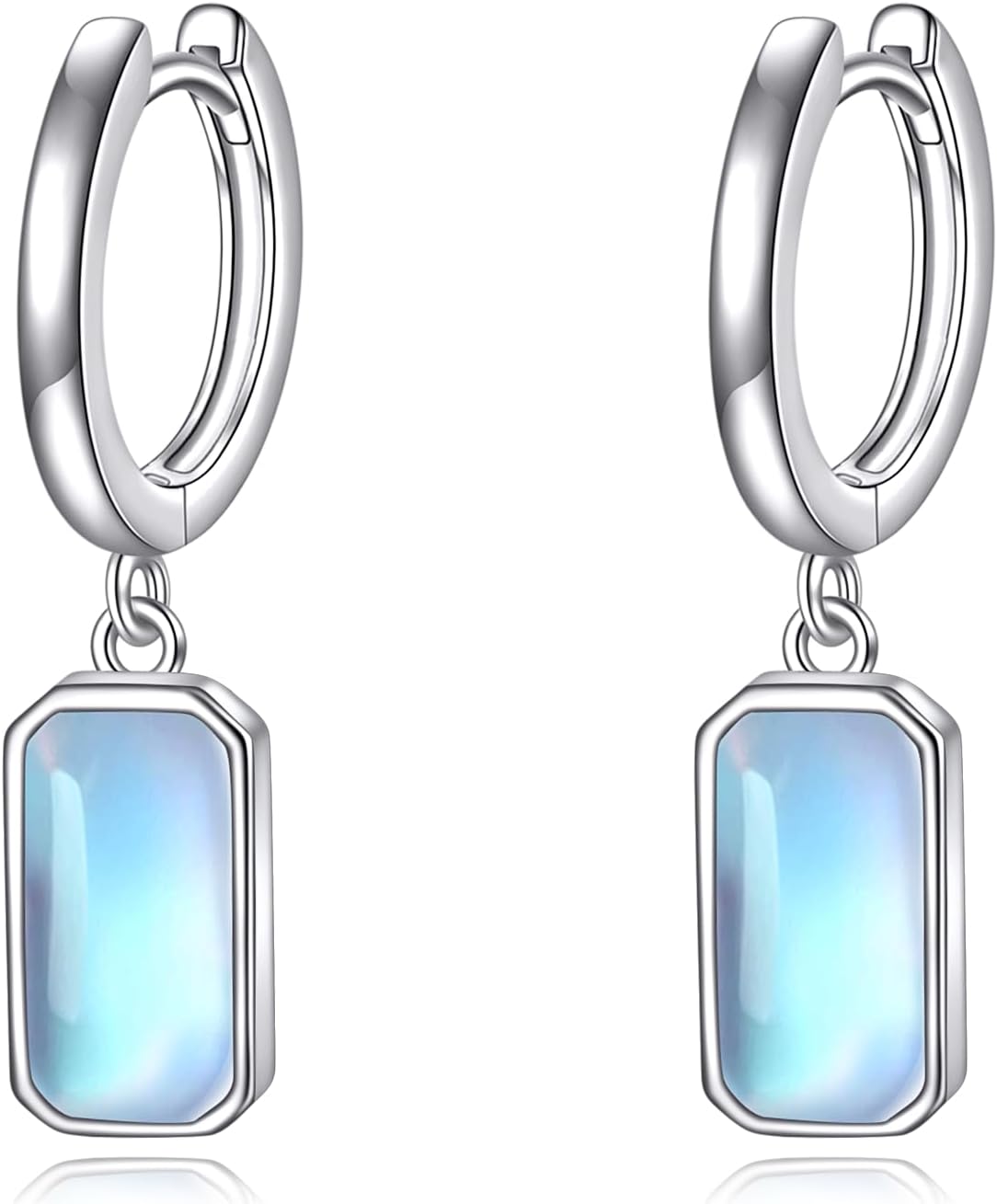 Moonstone/Peridot/Black Onyx/Rose Quartz/Lapis lazuli Earrings Sterling Silver Hoop Leverback Earrings Dangle Drop Earrings Jewelry Birthday Gifts for Women