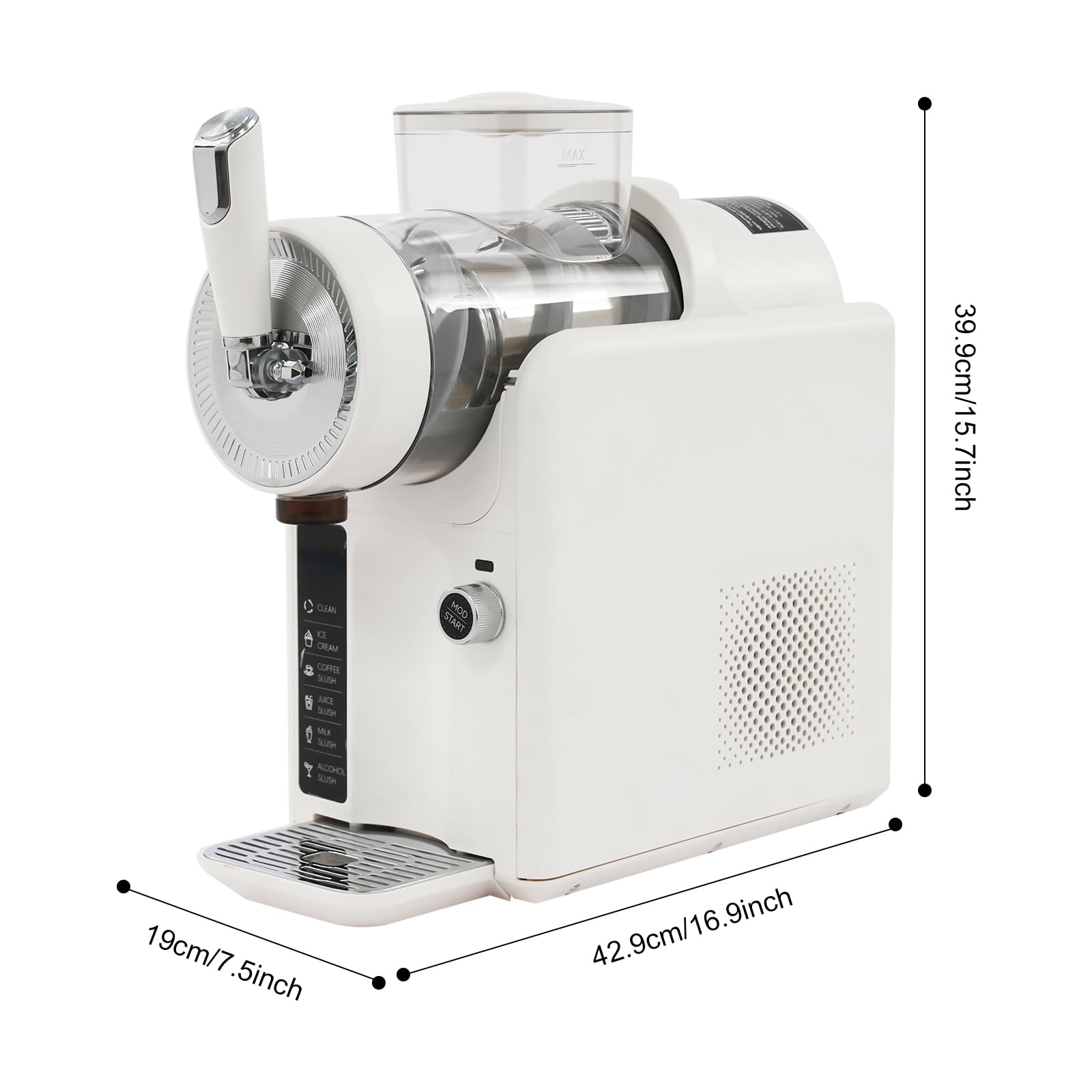 Macchina Slush completamente automatica 2L - Slushie Maker con più programmi per frullati, frappé, frappé, frappé e bevande congelate - autopulente, tritatutto per ghiaccio, per la casa cucina (color