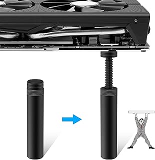 Graphics Card GPU Support Bracket - Universal Adjustable Height Video Card Anti Sag Brace Holder with Magnets and Non-Slip Rubber, Computer Vertical GPU Mount Supports 4.72 inches Height (Matte Black)