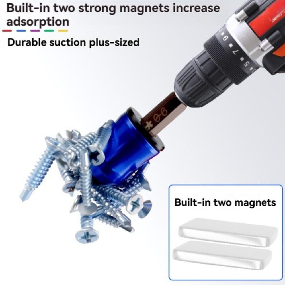 3/5 pcsMagnetizer & Demagnetizer Tool Set, 1/4" Hex Screwdriver Head Magnetizer Demagnetizer Tool, Premium Alloy Drill Accessories for Fastening & dIY Repair (5-A)