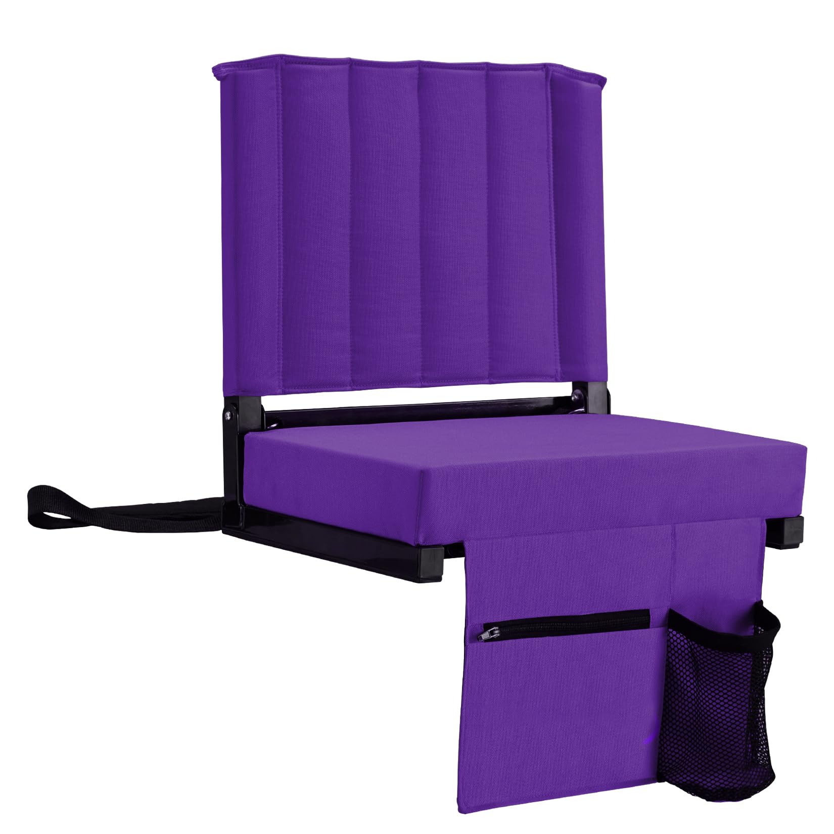 Buymoth Stadium Seat for Bleachers with Back Support Bleacher Seat Thick Cushion, Cup Holder, Carry Handle and Shoulder Strap for Outdoor Sports Events, Picnics, Beaches