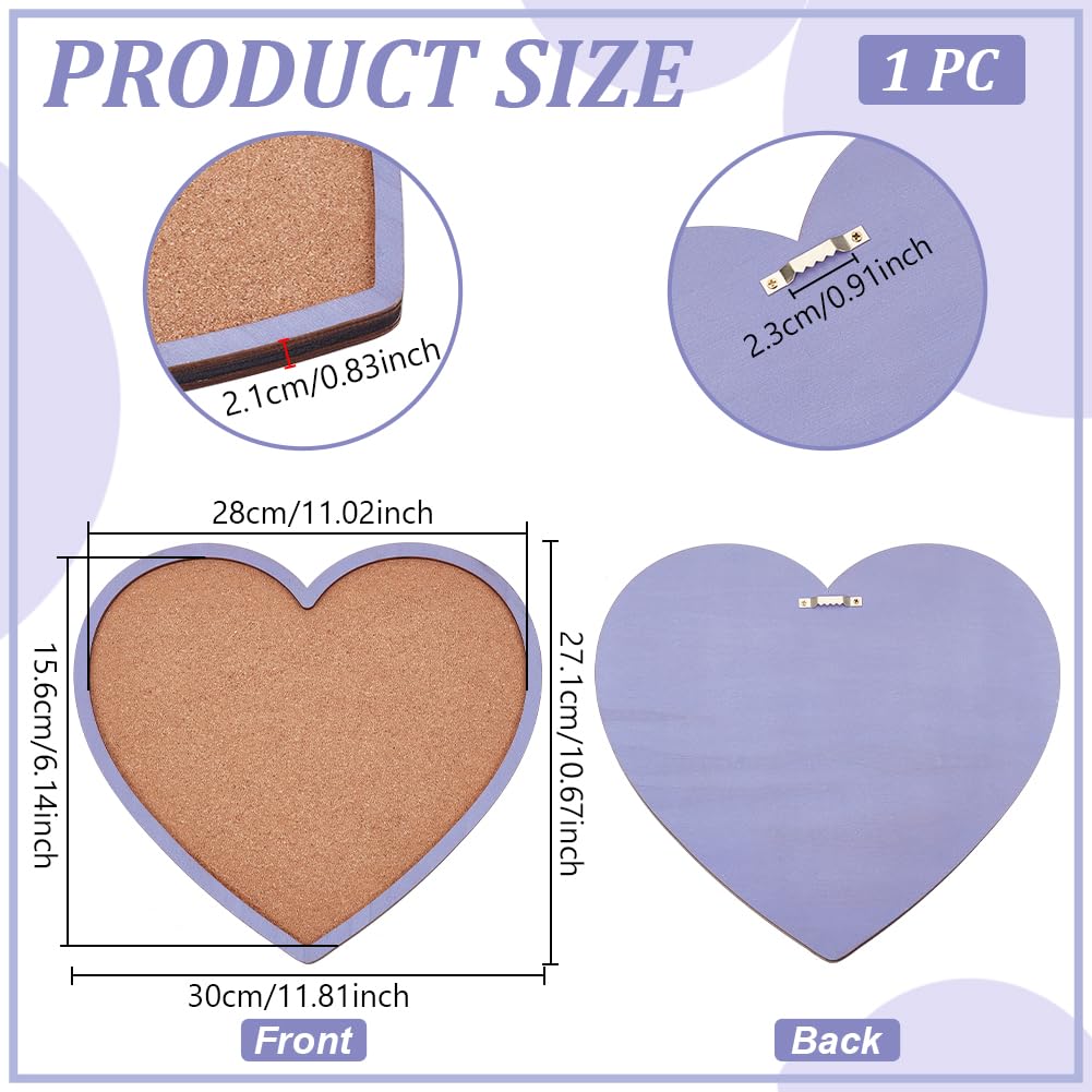 BENECREAT Purple Heart Pin Cork Board Bulletin Display Board - Image 2