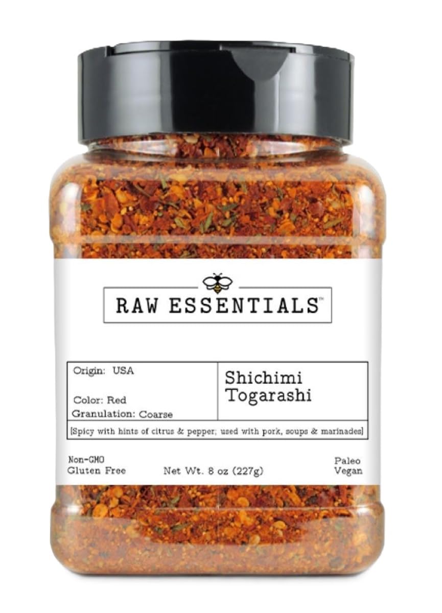 Sponsored Ad - Shichimi Togarashi Japanese Spice Blend with Spicy, Citrusy, and Peppery Notes - for Ramen, Sushi, Pork Dishes, Soups and Marinades - Non-GMO, Gluten Free, Paleo and Vegan - 8 oz Bottle