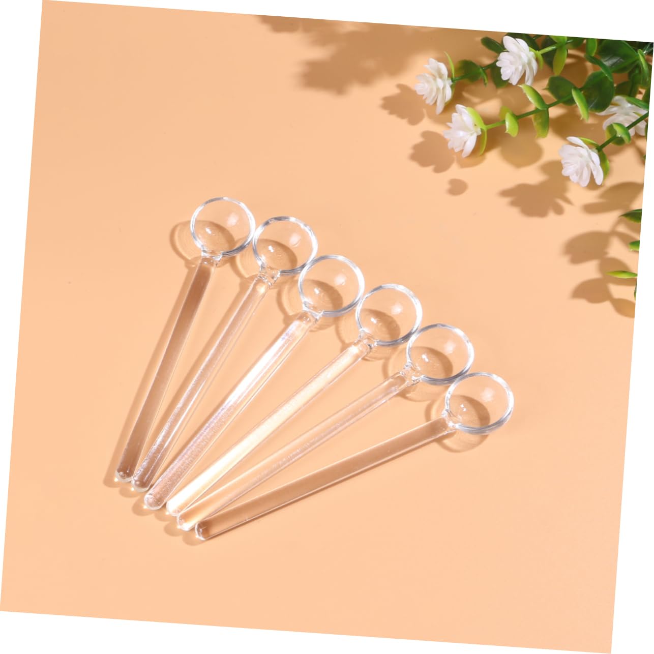 Alipis 18piezas Cucharas De De Mango Para Café y De Utensilios De Cocina Transparentes Para Bebidas y Postres