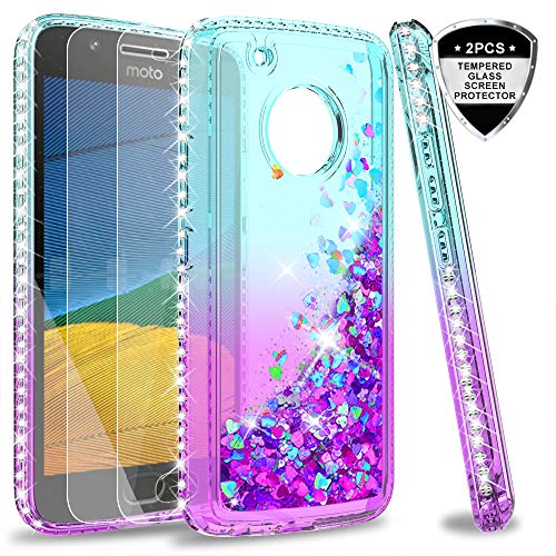 Moto G5 Plus Case, Moto G Plus 5th Generation Case with Tempered Glass