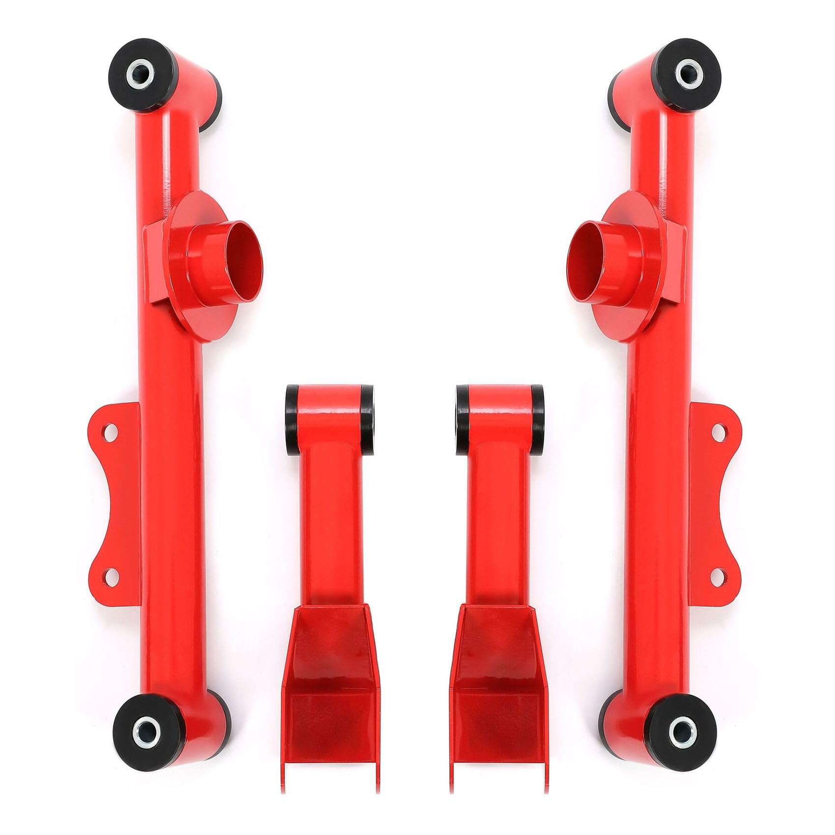 - Upper + Lower Rear Tubular Control Arms Bushing,Hardware Steel Pls See the Pic for Ford for Mustang 1979-2004 Reference-Size Red Powder Coated