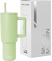 Vista 163 de Simple Modern - Vaso Trek de 40 onzas con asa y tapa con sorbete, taza de viaje de acero inoxidable con aislamiento, apta para portavasos Bosque