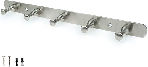 Dale Five Pole Hooks - Gancho para toallas y llaves con 5 ganchos (níquel satinado)