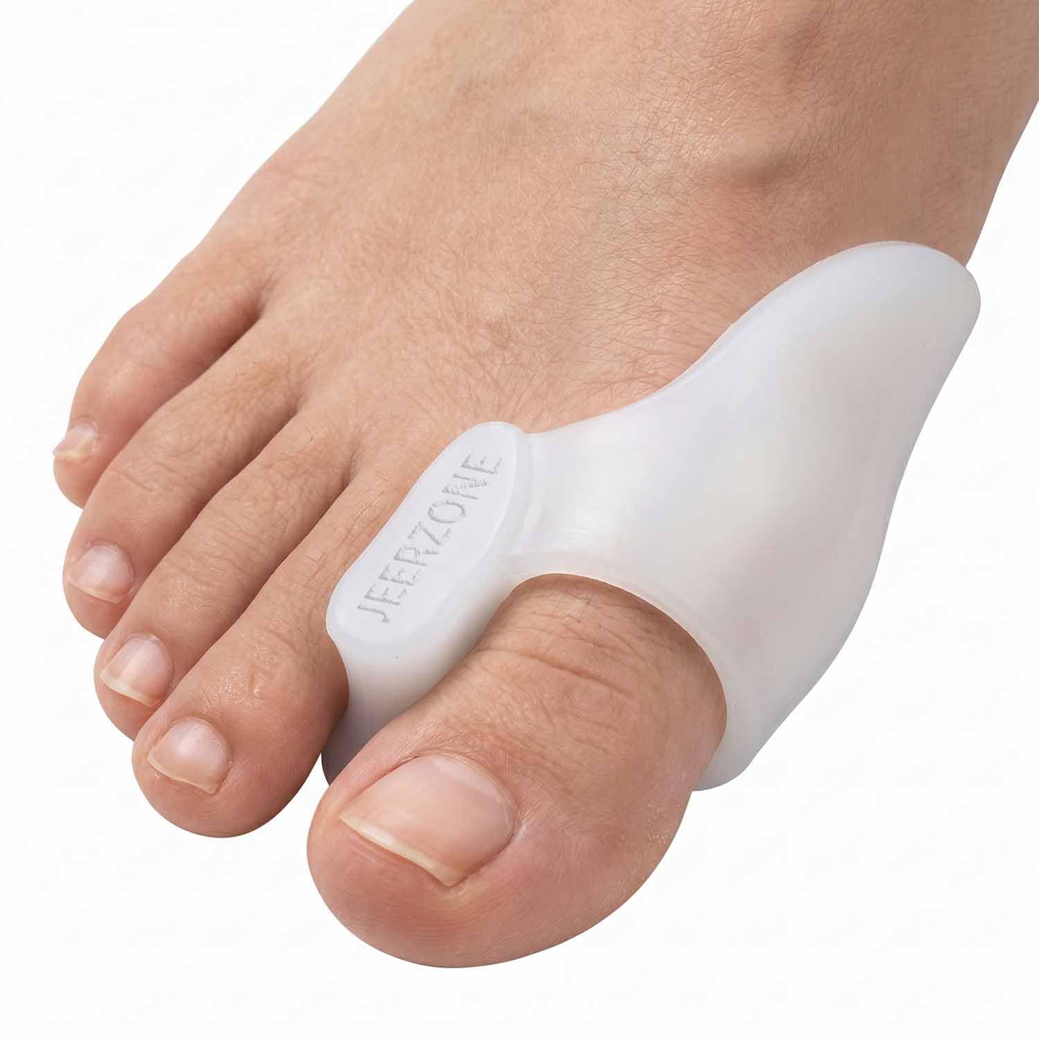JEERZONE Gel Big Toe Bunion Guards & Toe Spreaders Bunion Pads (Two Pack) - Big Toe Separator Cushion Straightener - Gel Toe Spacers, Protectors, Correctors - Non toxic,1 Pair-image-17