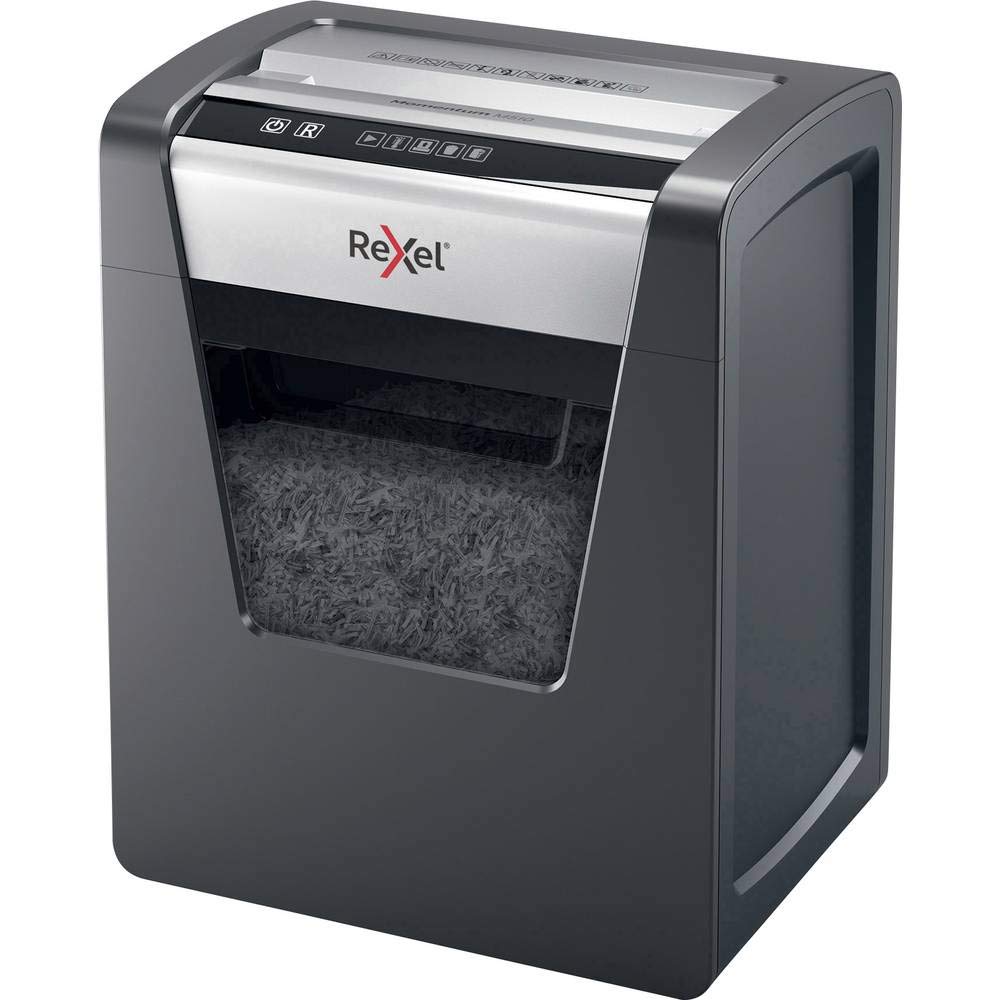 REXEL Momentum M510, Distruggidocumenti Manuale, 11-10 Fogli A4 (70-80 gr/mq), Taglio Micro, Livello di sicurezza P-5, per Uso Personale/Piccoli Uffici, Capacità 23 Litri, 2104575EU