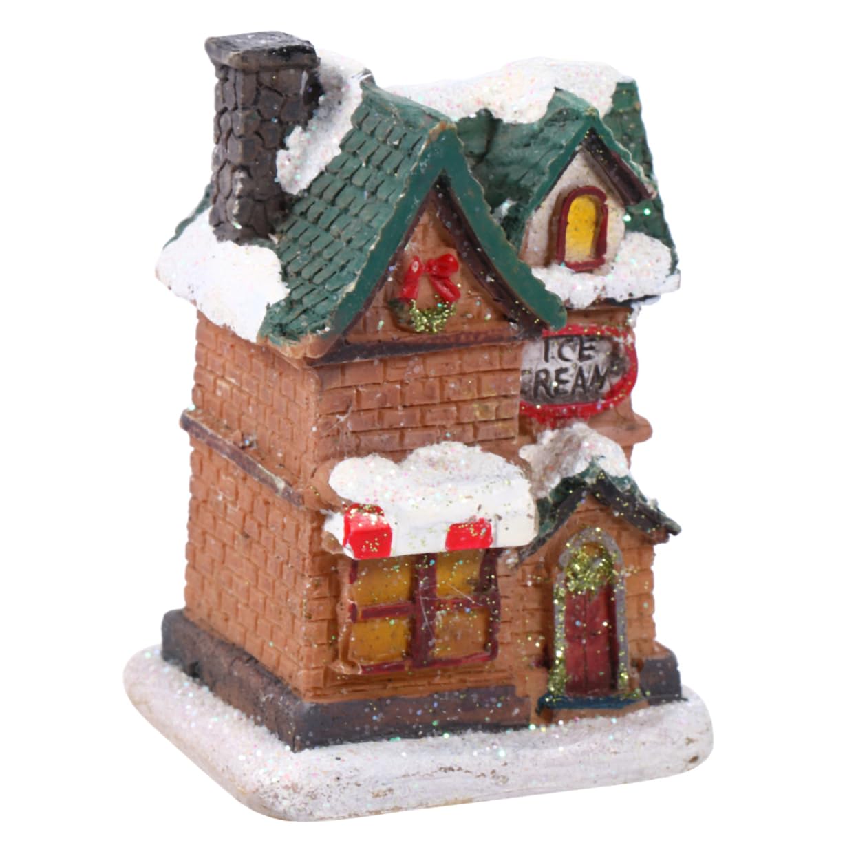 VINTORKY Glowing Christmas House Resin Christmas Party Ornament Led Light Home Decor Random Color