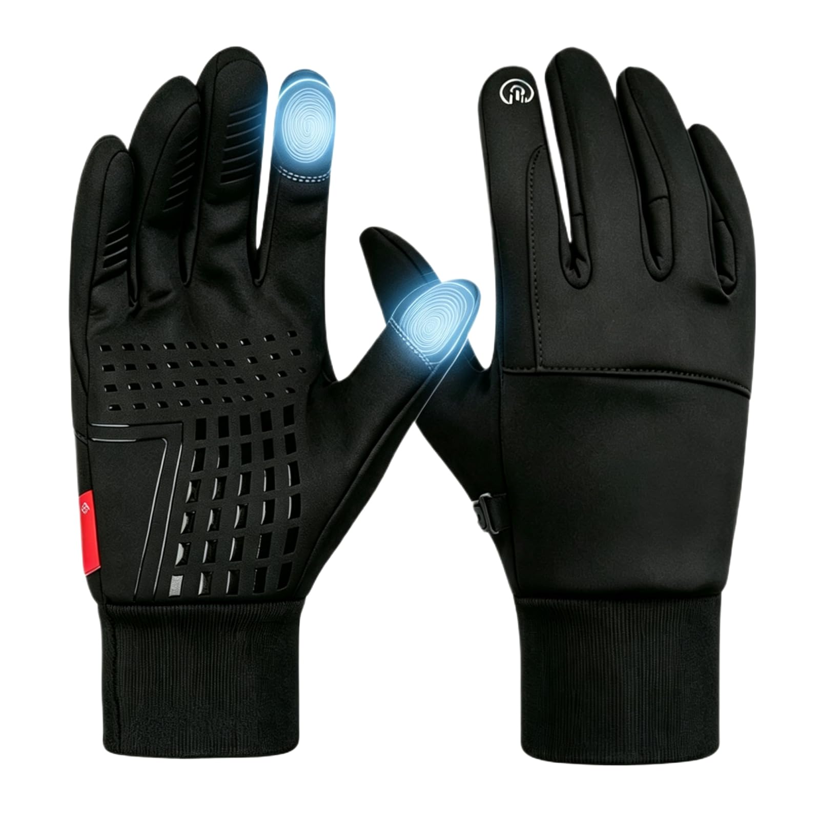 SUUFOR Fahrradhandschuhe Herren Damen, Handschuhe Herren Warme Winterhandschuhe wasserdichte Touchscreenhandschuhe Winddichte Laufhandschuhe, L