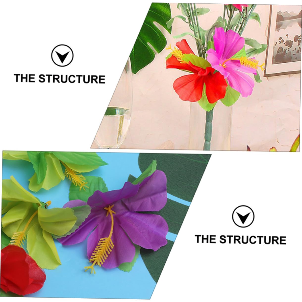 Zerodeko Künstliche Hibiskusblüten Pflegefrei 72 Stück aus Stoff und Kunstblumendekoration Zufällige Farbe als Hawaii Party Dekoration für Sommerfest für Zuhause