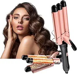 Triondas Modelador de Cachos Profissional 25mm Bivolt Prancha Turmalina Cerâmica Ondas Perfeitas Anti Estático