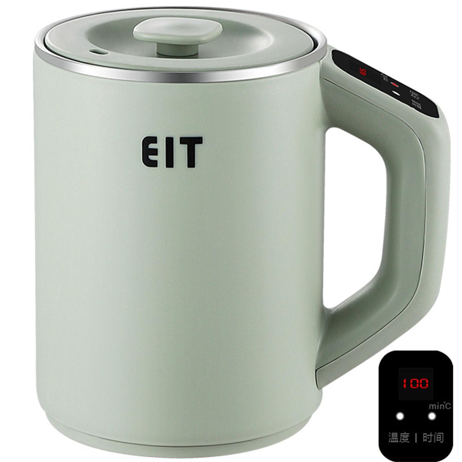 Temperature Control Smart Mug Warmer, Electric Portable Coffee Kettle, Adjustment Of Temperature And Time Mini Electric Stew Cup, For Heating Coffee, Beverage, Milk, Tea ( Color : Green , Size : 0.8L