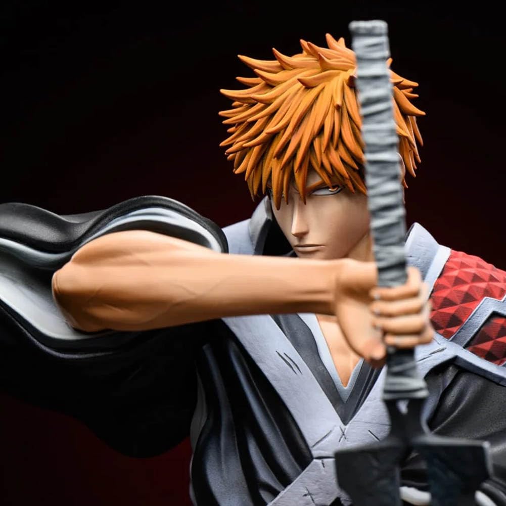 Kurosaki Ichigo - Statuetta Anime Battle Edition, modello Kurosaki Ichigo, in PVC, con base e spada, da collezione, 32 cm
