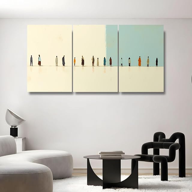 Wivsev Abstract People in Line Minimalist Human Figures Illustrations Fine Art Decorative Zen Multicolor Country Abstract People Silhouettes