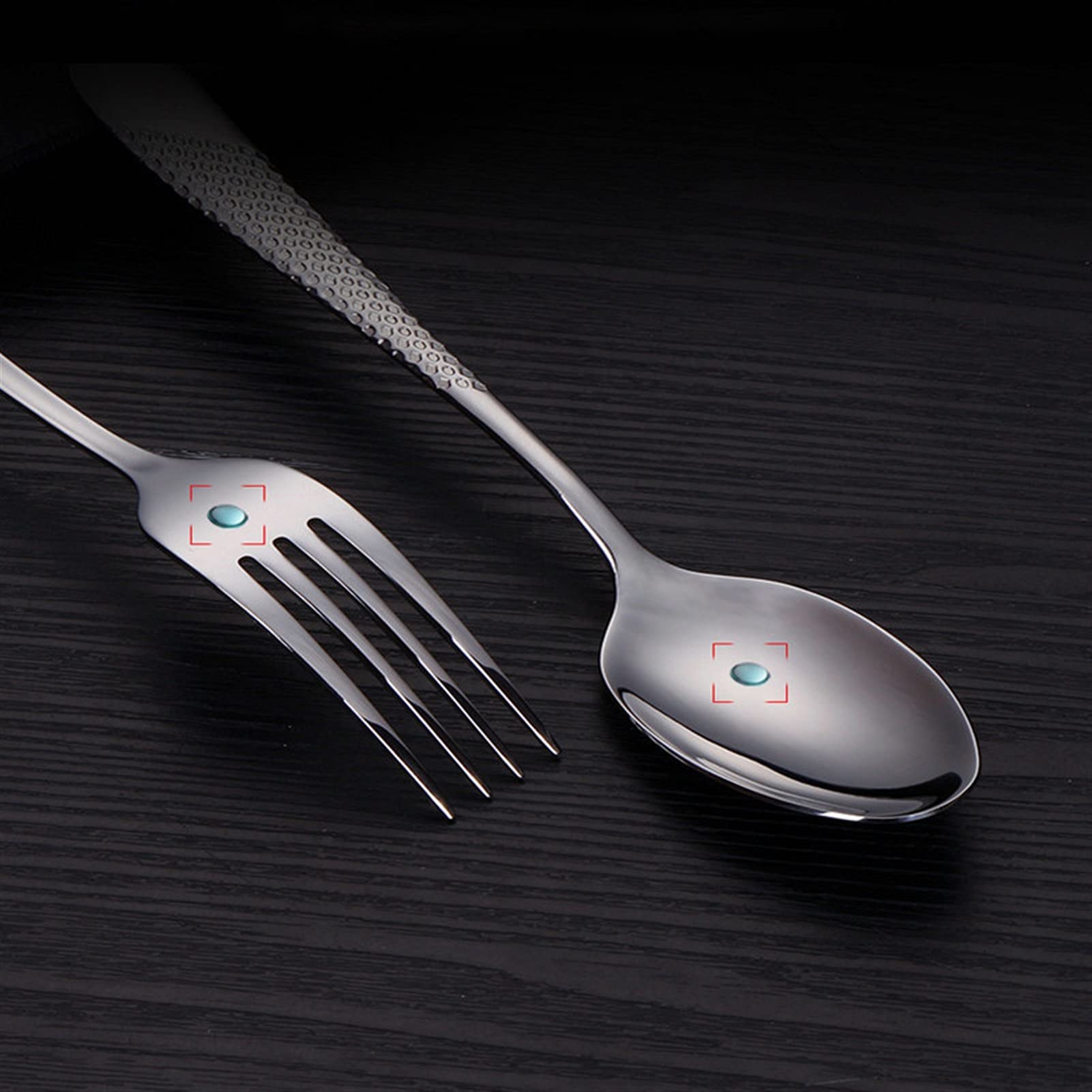 Edelstahlbesteck Set Löffel Gabel Messer Geschirr Set Geschirr Set Küche Besteck (Color : Silver)