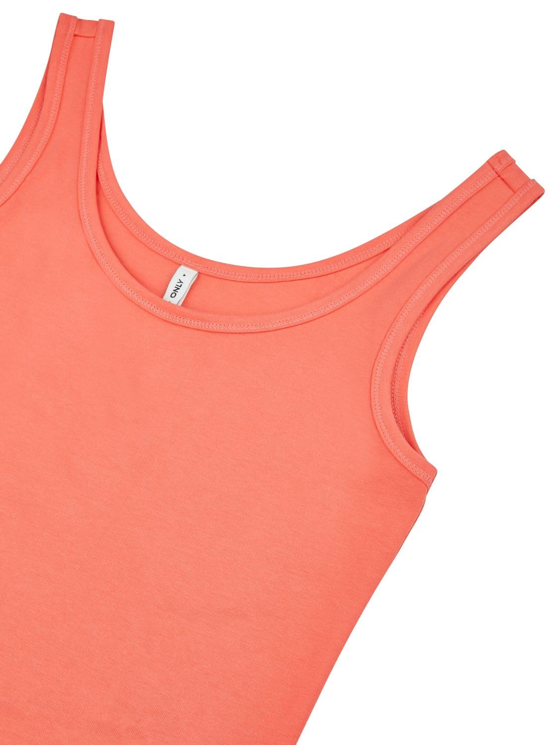 ONLY Onllive LUV Lot de 4 débardeurs d'été pour femme - Coupe ajustée - Col rond - Sans manches - Couleur unie - Noir - Blanc - Beige - Rouge - Vert - Bleu marine - Tailles S, M, L, XL, XXL