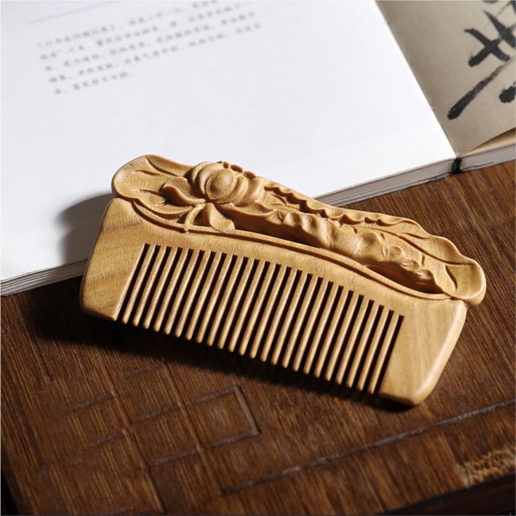 Peruka Grzebień Chinese Retro Comb Portable Curly Hair Comb Wooden Beard Comb Ladies Long Hair Comb Duże grzebienie do włosów